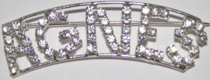 AGNES crystal name pin