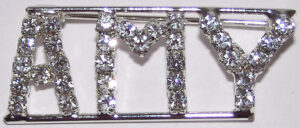 AMY crystal name pin