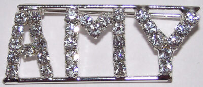 AMY crystal name pin