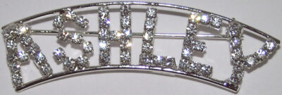 ASHLEY crystal name pin