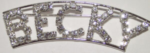 BECKY crystal name pin