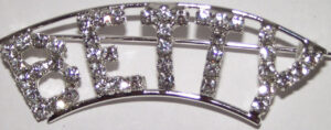 BETTY crystal name pin