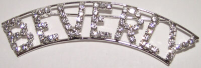 BEVERLY crystal name pin