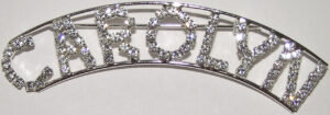 CAROLYN crystal name pin
