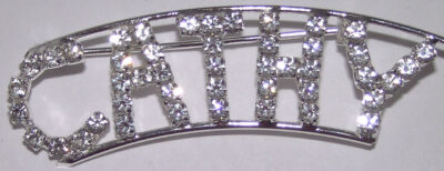 CATHY crystal name pin