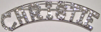 CHRISTIE crystal name pin