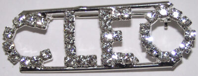 CLEO crystal name pin