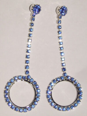 Crystal Earrings - drop with crystal circle