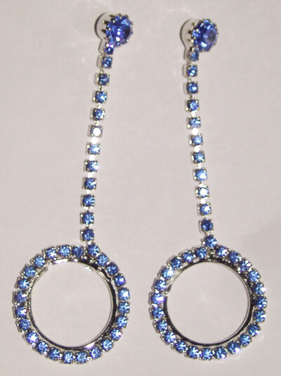 Crystal Earrings - drop with crystal circle