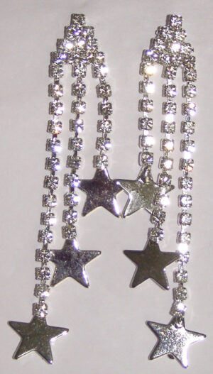Crystal earrings - all crystal with 3 strands and stars