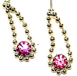 Earrings chain with crystal drop