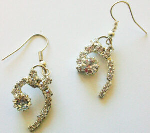 Crystal Bass Clef earrings