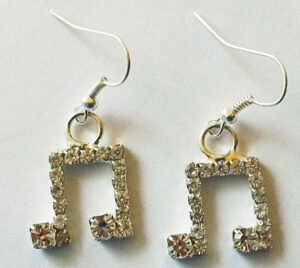 Crystal double note earrings