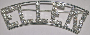 ELLEN crystal name pin