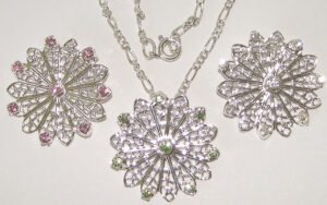 Filigree Necklace in 3 choices of Austrian Crystals