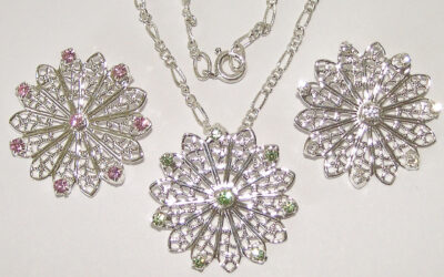 Filigree Necklace in 3 choices of Austrian Crystals