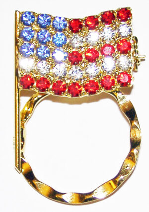 American Flag Crystal Pin