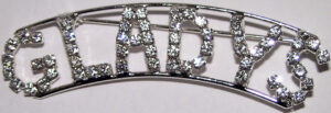 GLADYS crystal name pin