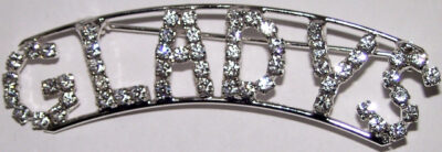 GLADYS crystal name pin