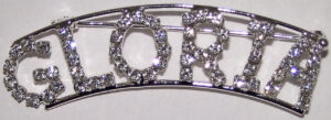 GLORIA crystal name pin