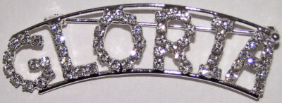 GLORIA crystal name pin