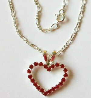 Red Heart Valentine crystal necklace