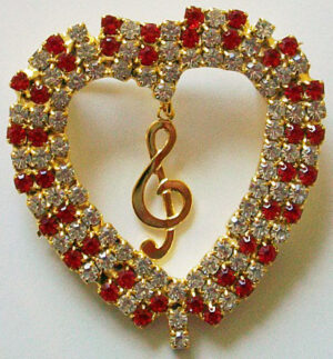 Red & Clear Crystal Heart with note