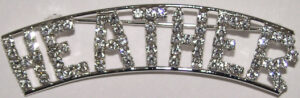 HEATHER crystal name pin