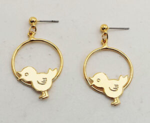 Hoop earrings/bird