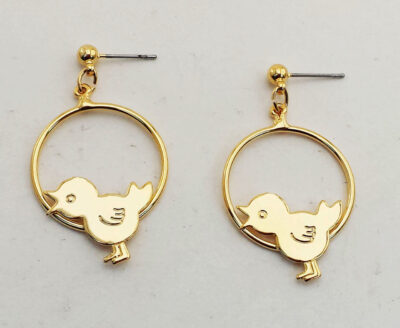 Hoop earrings/bird