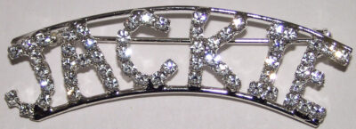 JACKIE crystal name pin