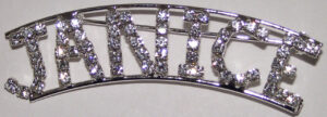 JANICE crystal name pin