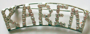 KAREN crystal name pin