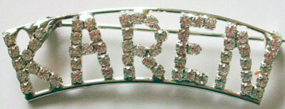 KAREN crystal name pin