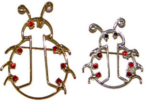 Ladybug Crystal & Wire pin