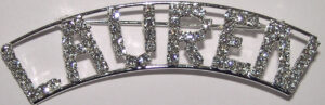 LAUREN crystal name pin