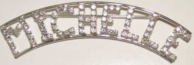 MICHELLE crystal name pin