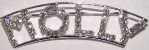 MOLLY crystal name pin