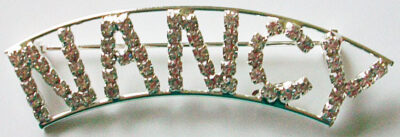 NANCY crystal name pin
