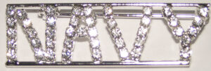 NAVY clear crystal pin