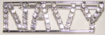 NAVY clear crystal pin
