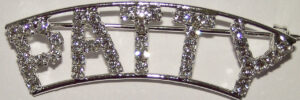 PATTY crystal name pin