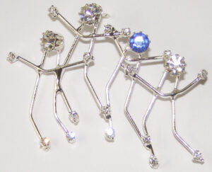 Quartet stick figure pin