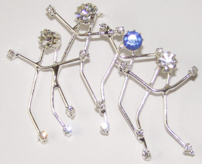 Quartet stick figure pin