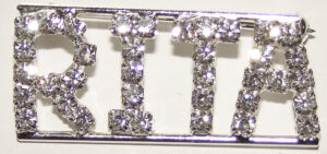 RITA crystal name pin
