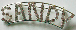 SANDY crystal name pin