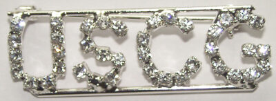 USCG clear crystal pin