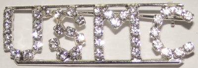 USMC clear crystal pin