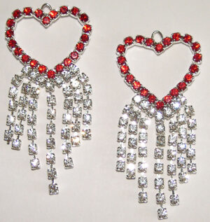 Valentine Red Heart Crystal Earrings