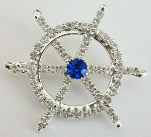 Crystal Ship's Wheel pin